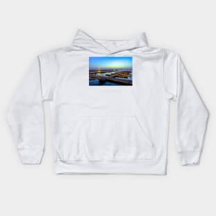 night at the harbor Kids Hoodie